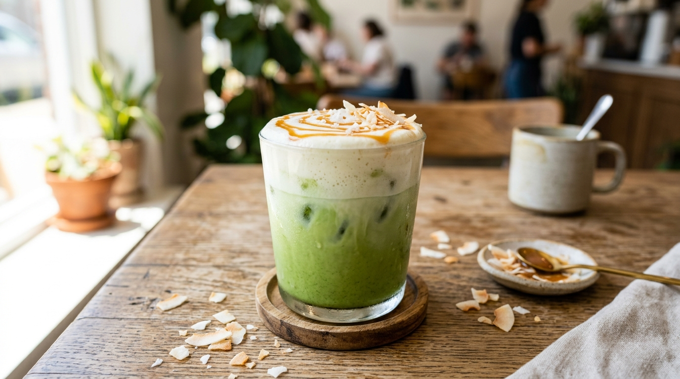 Sea salt matcha drink