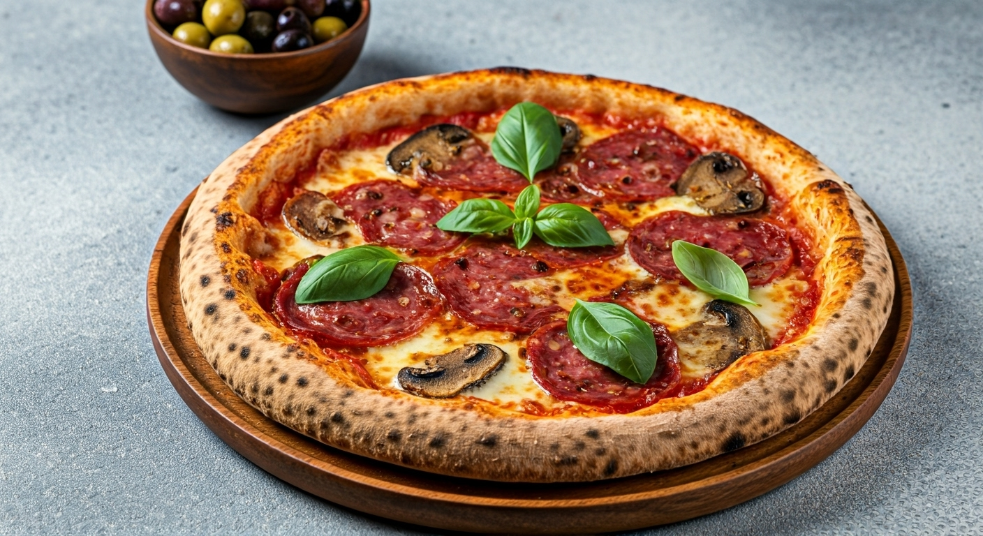 mushroomsalamipizzawithspicyhoneydrizzle-pizza-wide