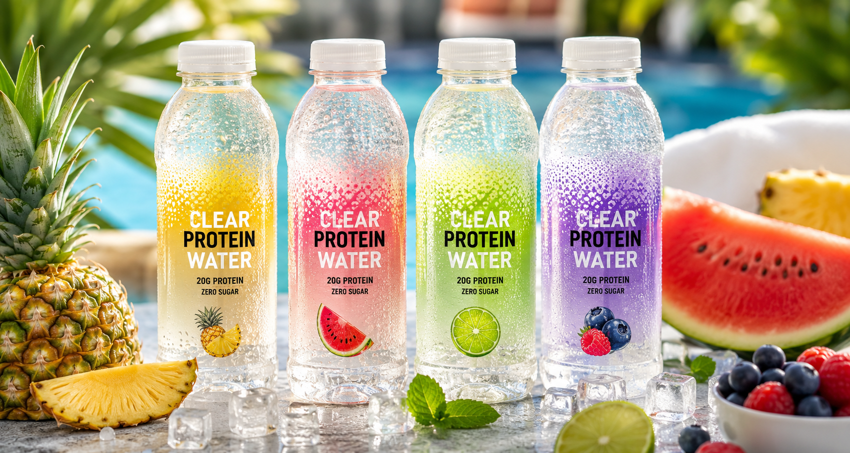 Clear protein water